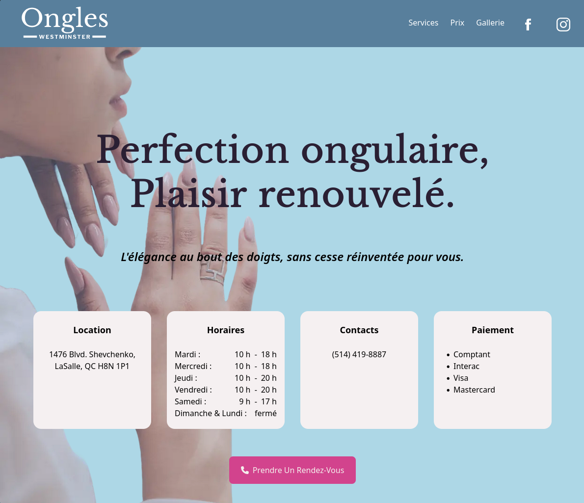 Ongle Westminster